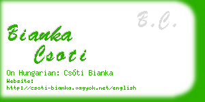 bianka csoti business card